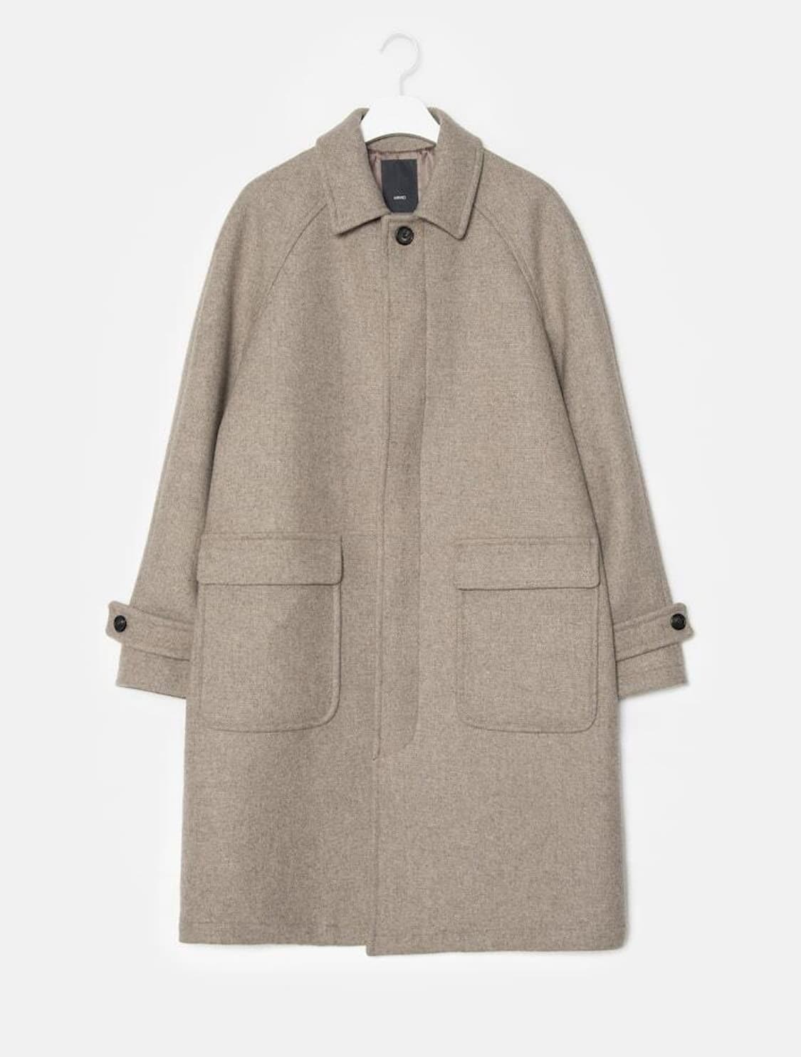 엠비오 울 세미 오버 발마칸 코트 오트밀 95사이즈  상품이미지1