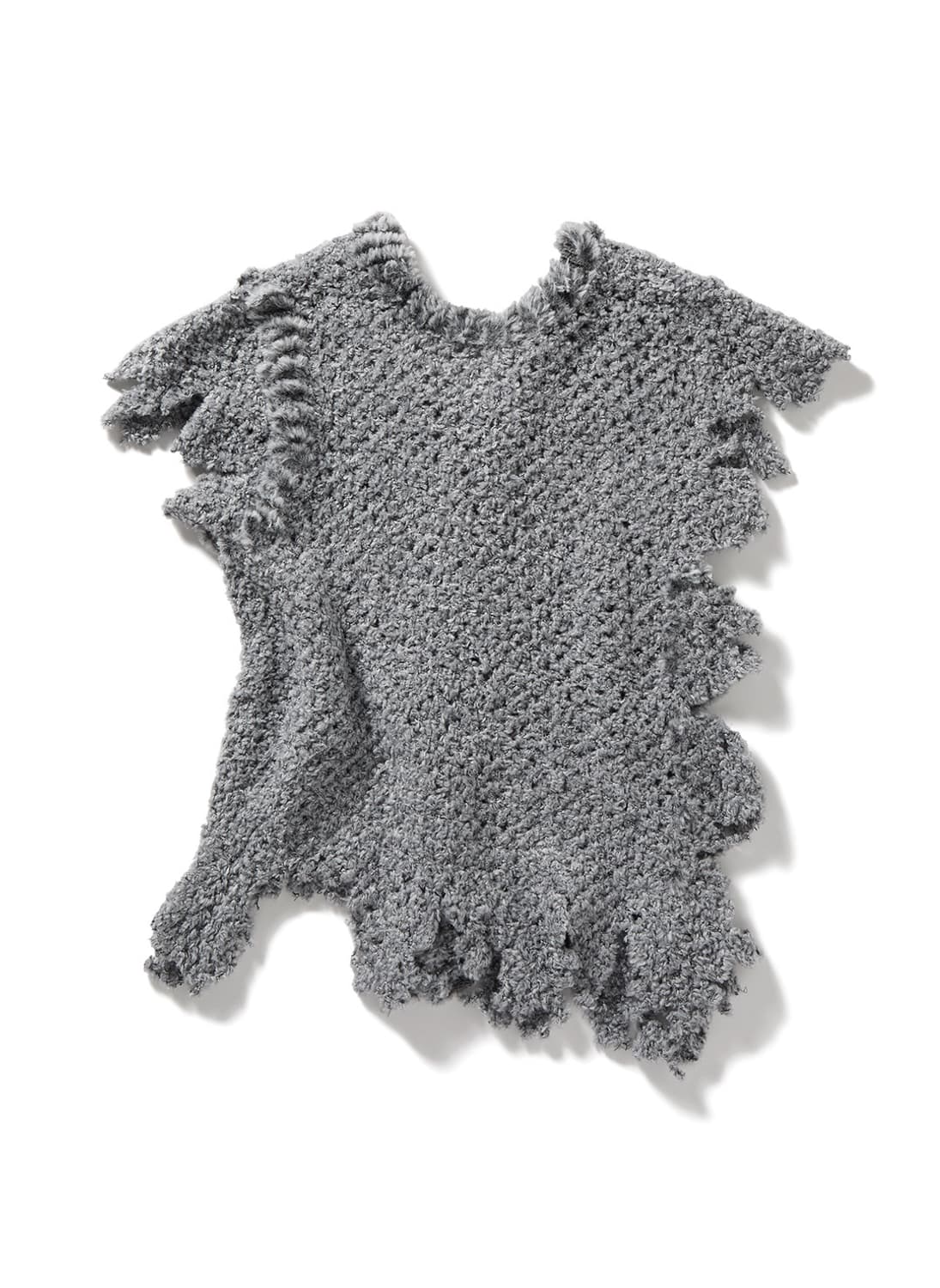 [F]퍼버즈 25fw Fluffy-trim Mesh 베스트 가디건/그레이 상품이미지4