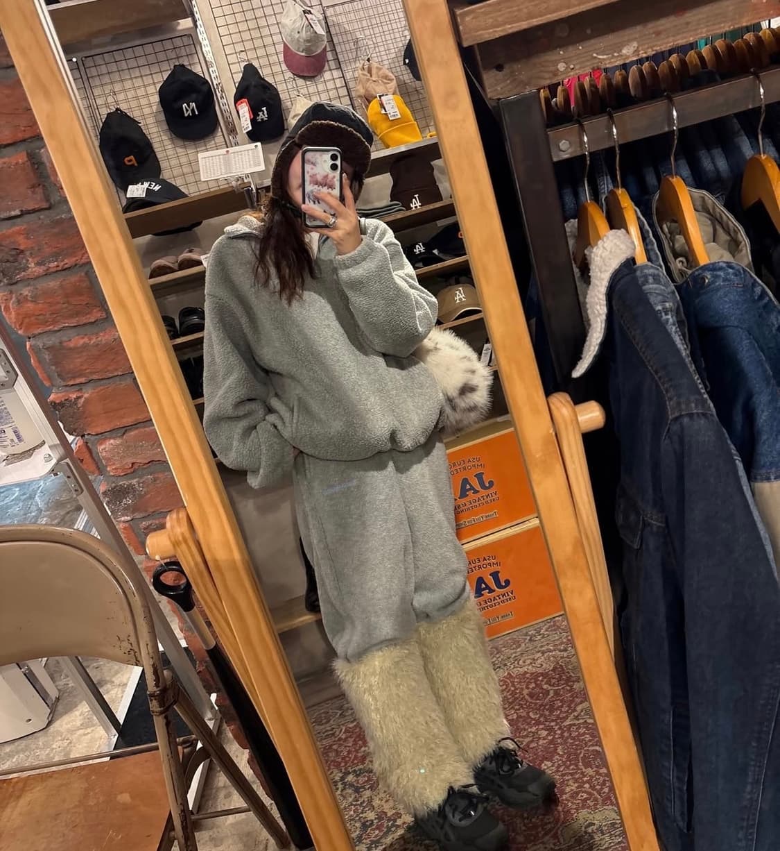 러브바이무드 홈커밍 플리스 셋업 그레이 상품이미지2