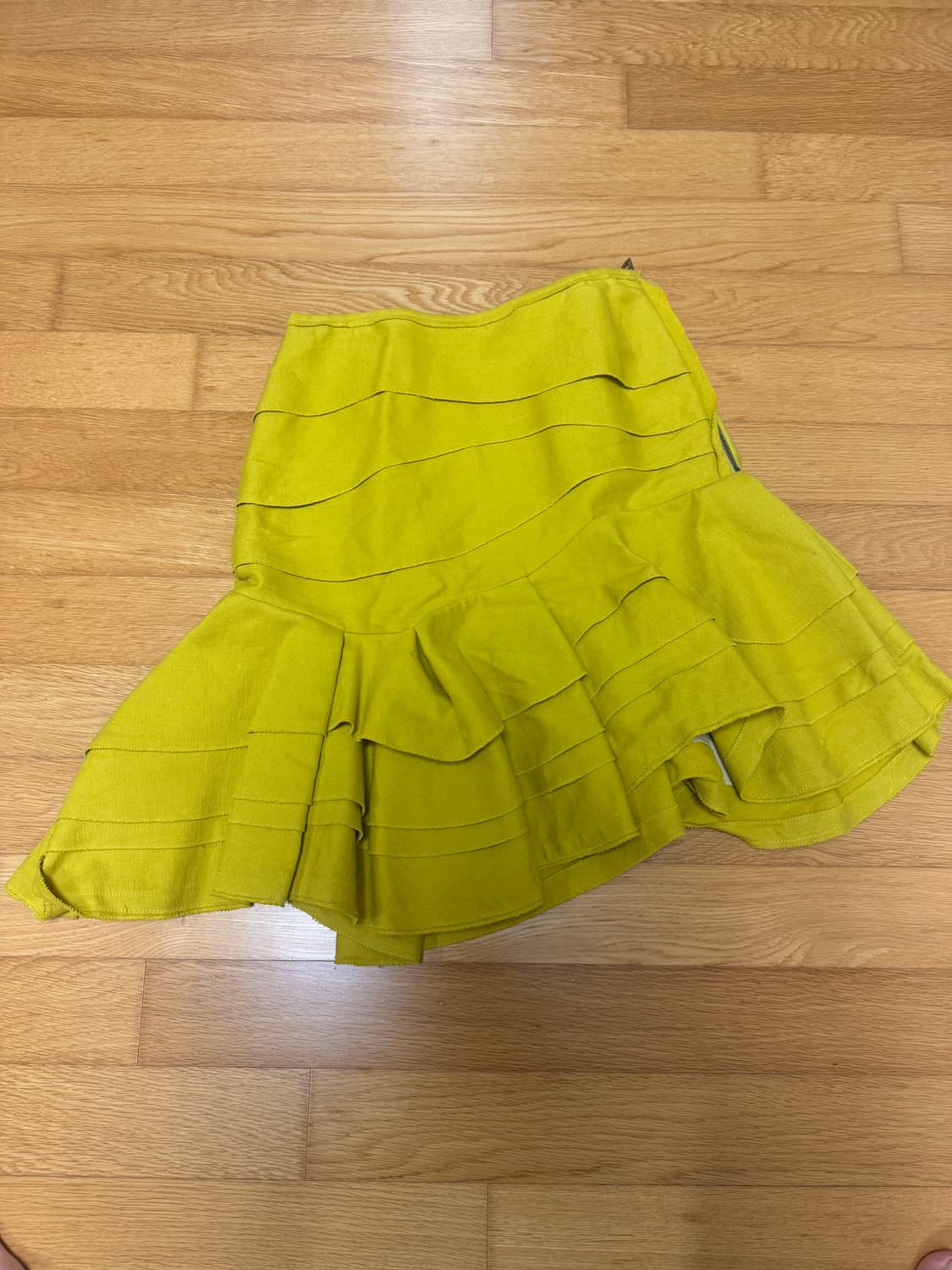 타임 time 겨자색 머메이드 스커트 상품이미지1