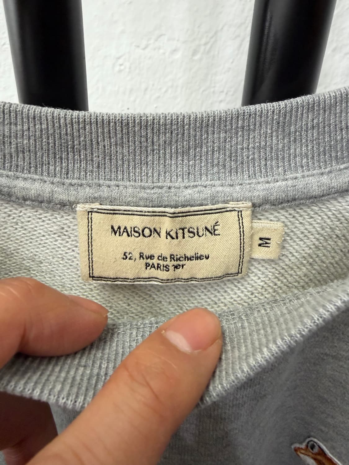 정품) 메종키츠네 여성 폭스 헤드 맨투맨 그레이 M 상품이미지6