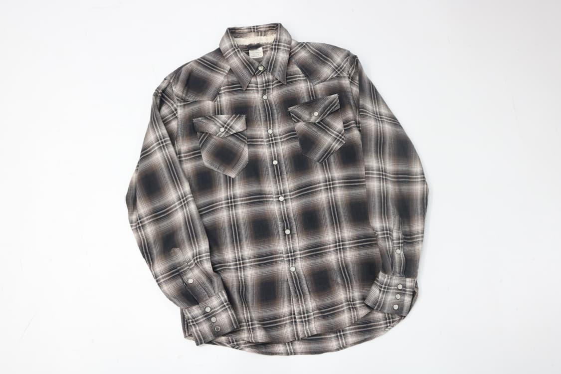 BACK NUMBER 백넘버 빈티지 웨스턴 체크 스냅 셔츠 (M) 상품이미지2
