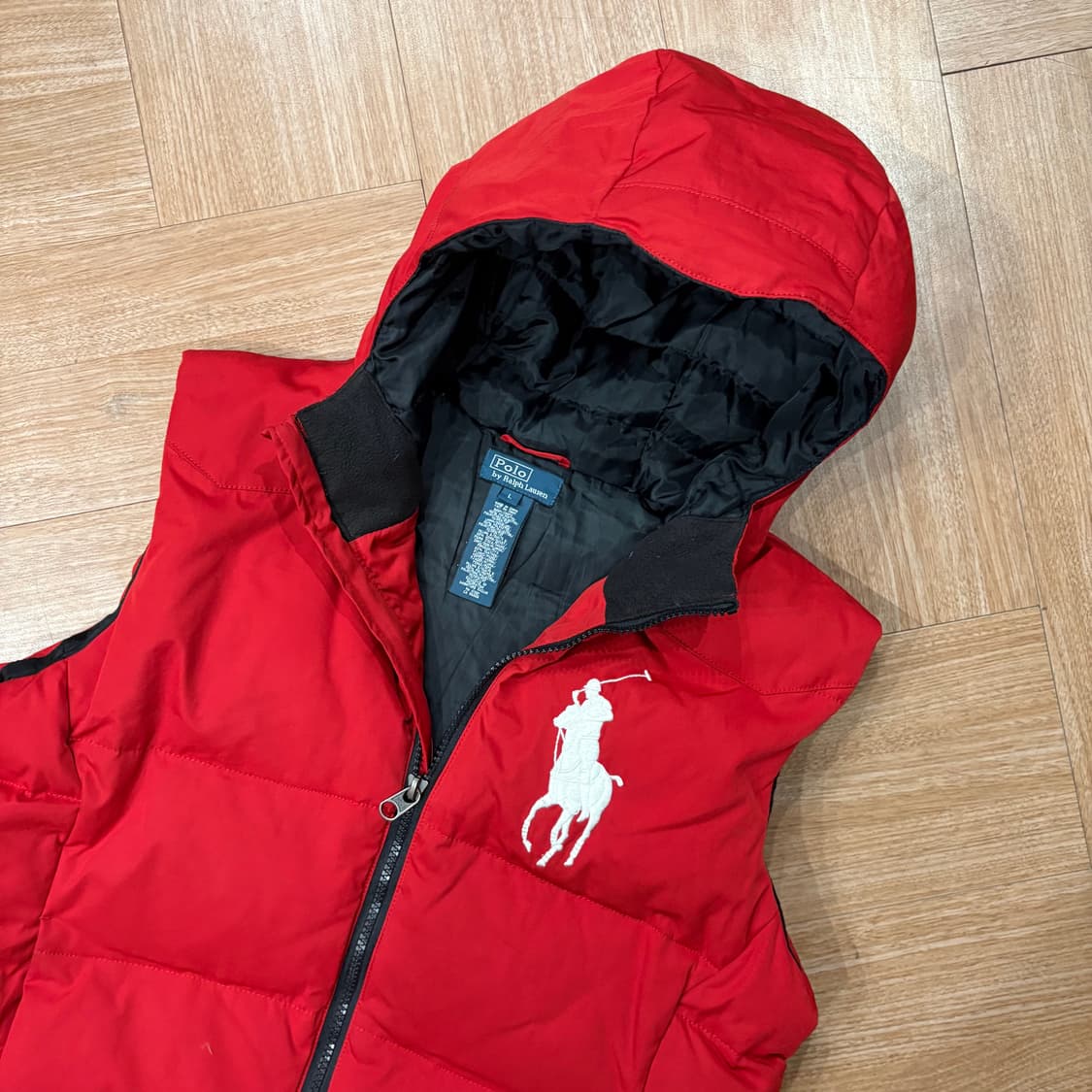 폴로 바이 랄프로렌 빅포니 레드 다운 베스트 상품이미지2