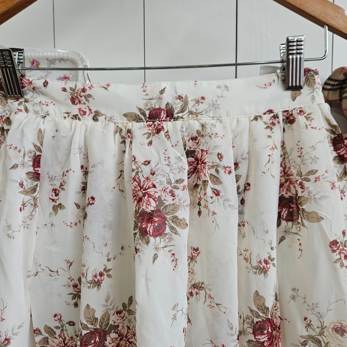 (LEST ROSE) 로즈 플라워 쉬폰 스커트 상품이미지3