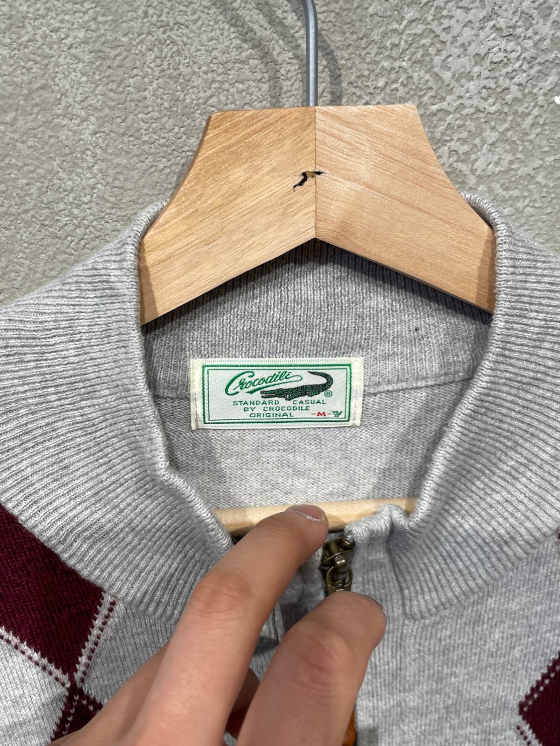 크로코다일 아가일 패턴집업 상품이미지2