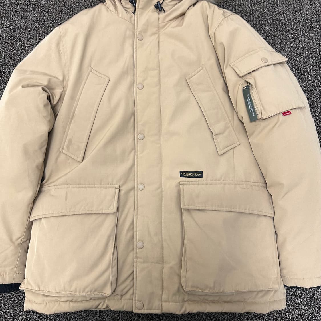 커버낫 라쿤털 덕다운 롱패딩 베이지 M 상품이미지3