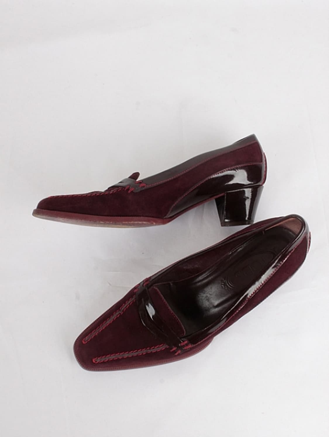 토즈 스웨이드 & 페이턴트 콤비 로퍼 펌프스 상품이미지4