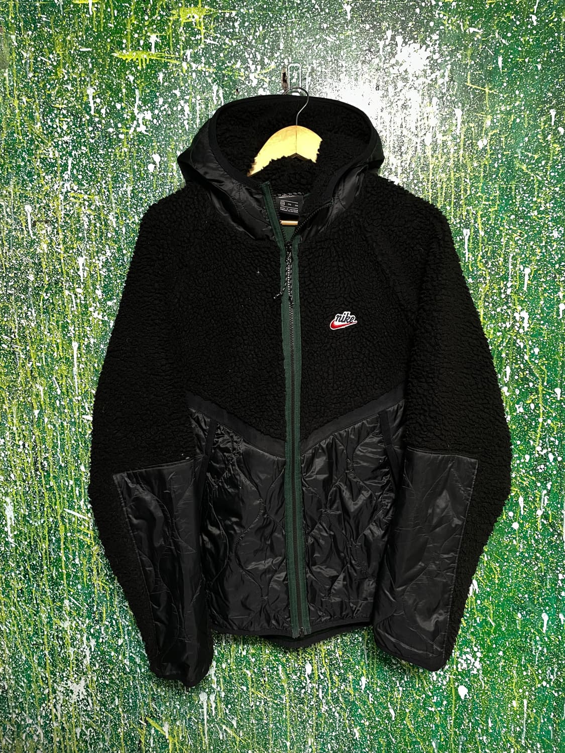 나이키 블랙 플리스 후리스 집업 후드 바람막이 점퍼 2XL 상품이미지3