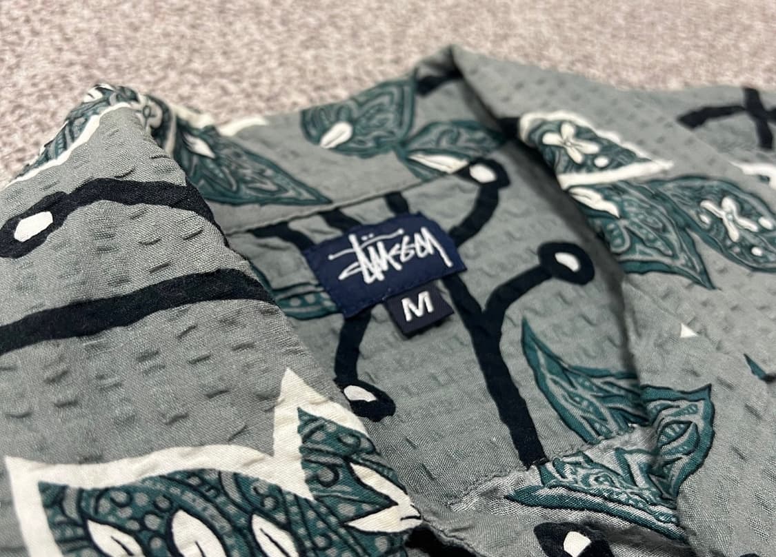 90s 스투시 stussy 플라워 패턴 하와이안 반팔 셔츠 남방 상품이미지3