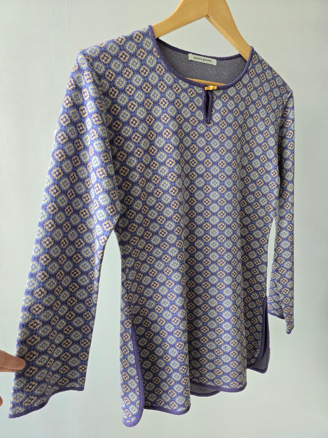 우드 버튼 디테일 니트 탑 상품이미지2