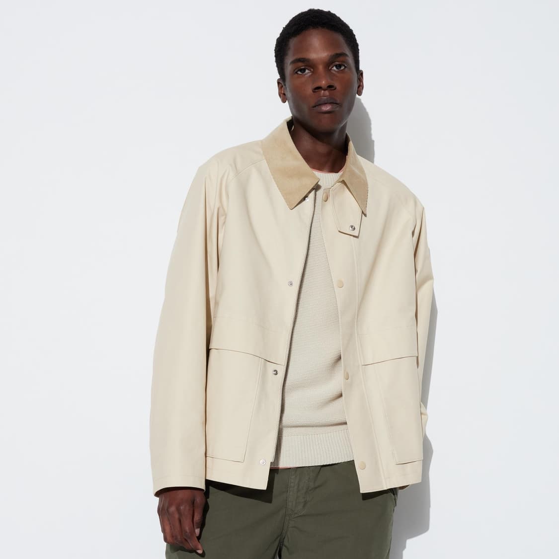 유니클로 쇼츠 유틸리티 블루종 자켓 점퍼 베이지 XL 상품이미지2