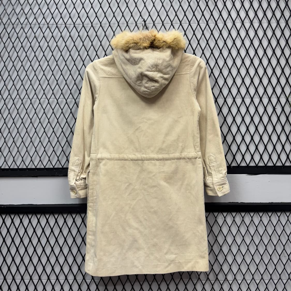 90s 입생로랑 YSL 코듀로이 롱 파카 퍼후드 포켓 포인트 베이지 상품이미지2