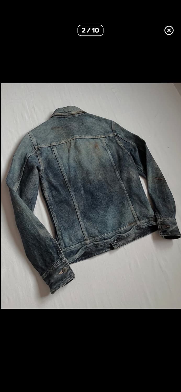 Shellac crashed and damaged denim jacket 상품이미지2