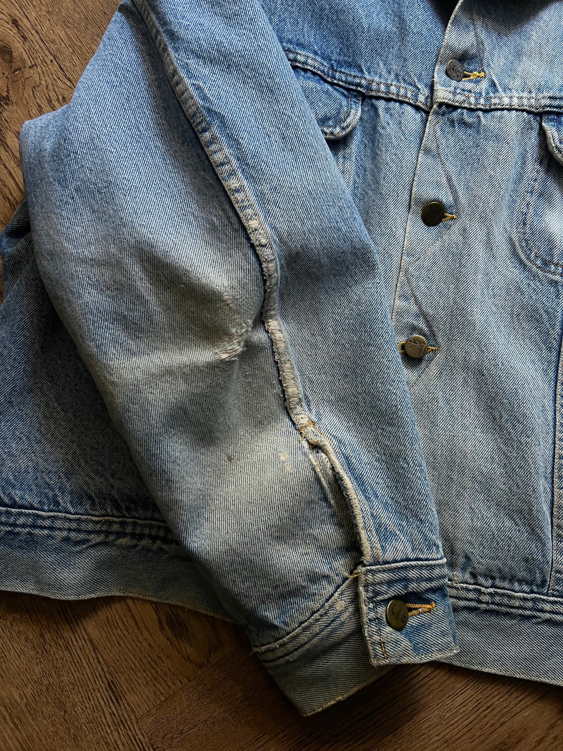 [2XL]90's Lee USA 스톰라이더 블랭킷 데님 트러커 자켓 R3 상품이미지4