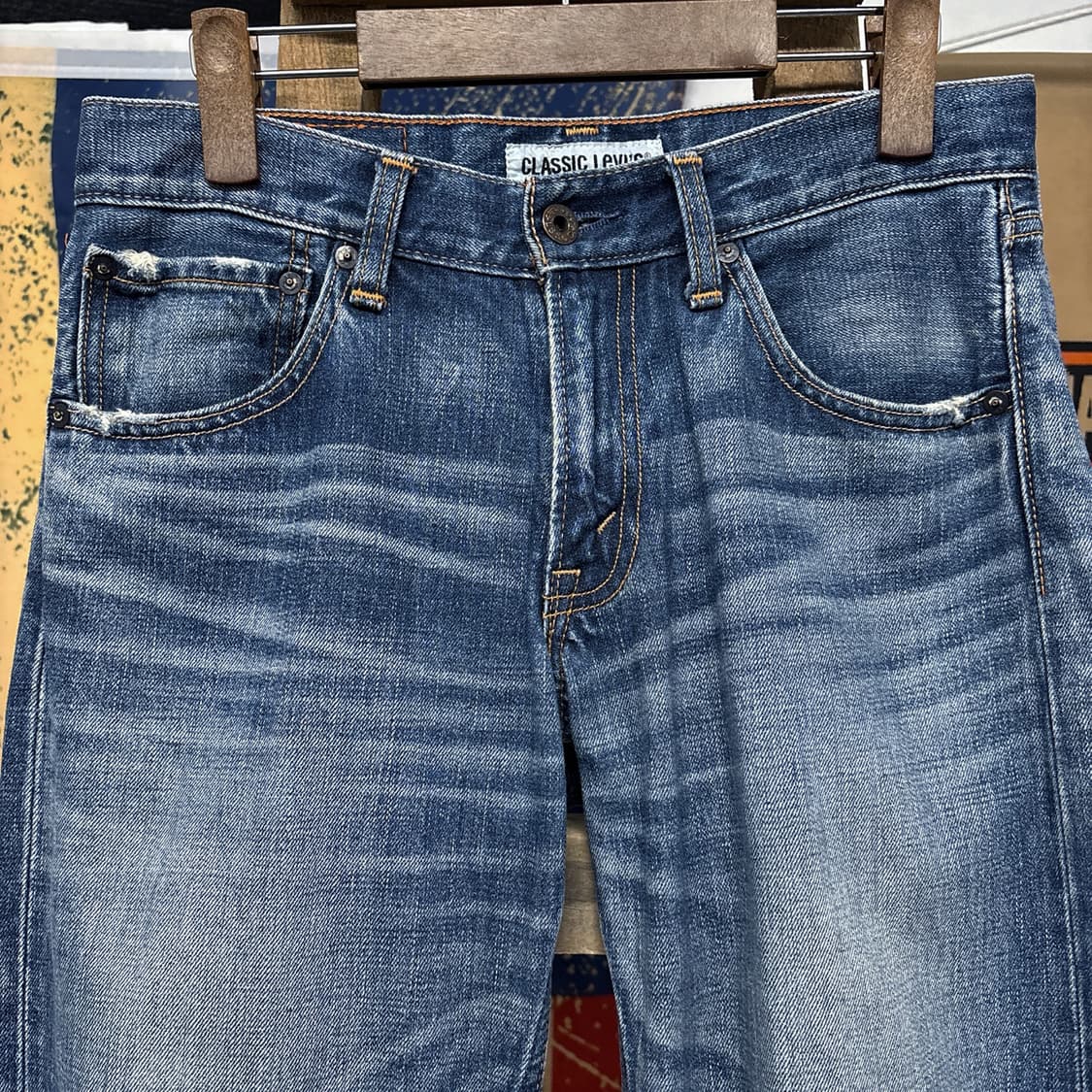 00s 리바이스 클래식 503 오렌지스티치 워싱 데님팬츠 N1193   상품이미지3