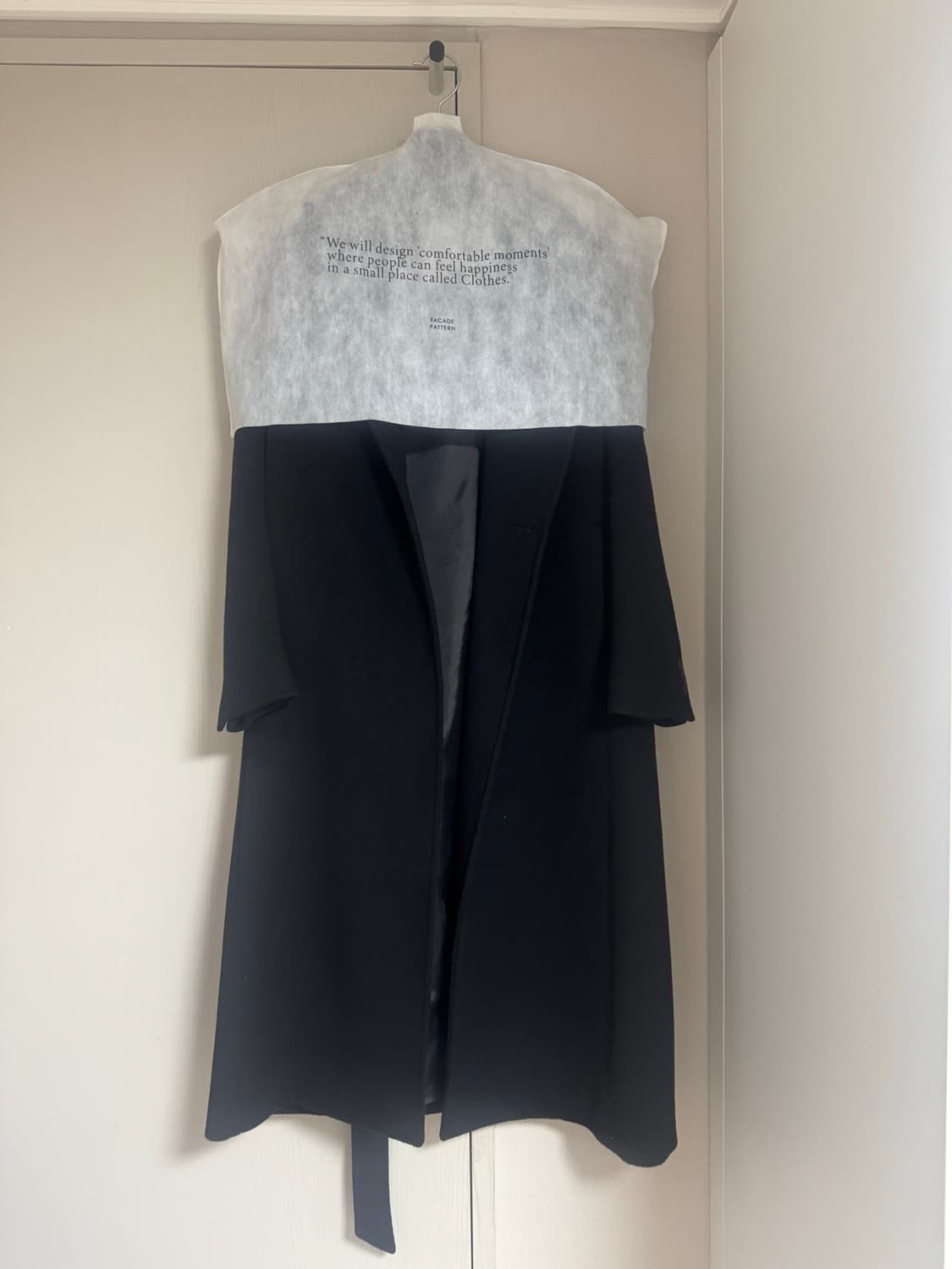 파사드패턴 캐시미어 벨티드 코트 블랙 s 상품이미지5