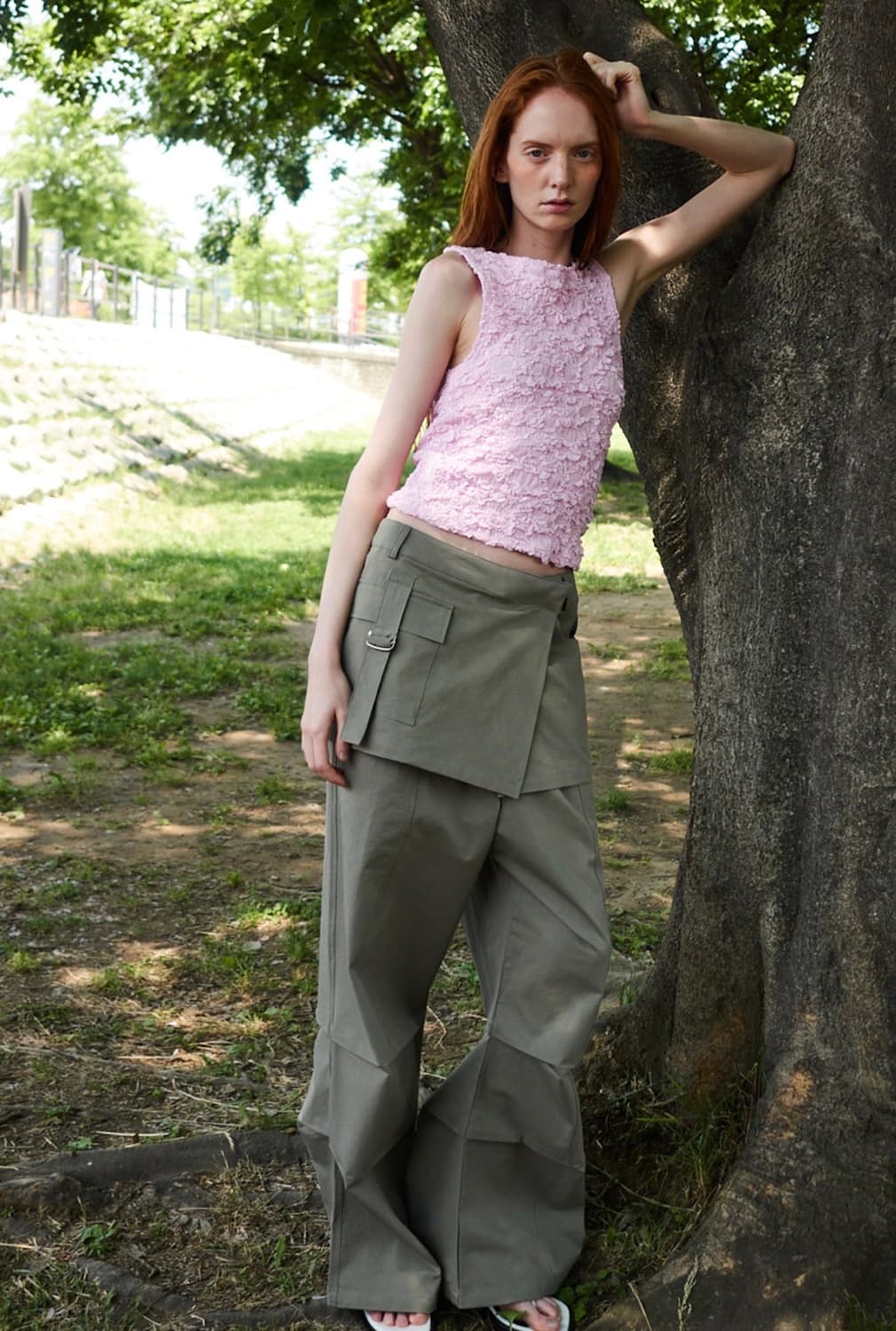 CERRIC 2WAY SKIRT PANTS /KAHKI 상품이미지4