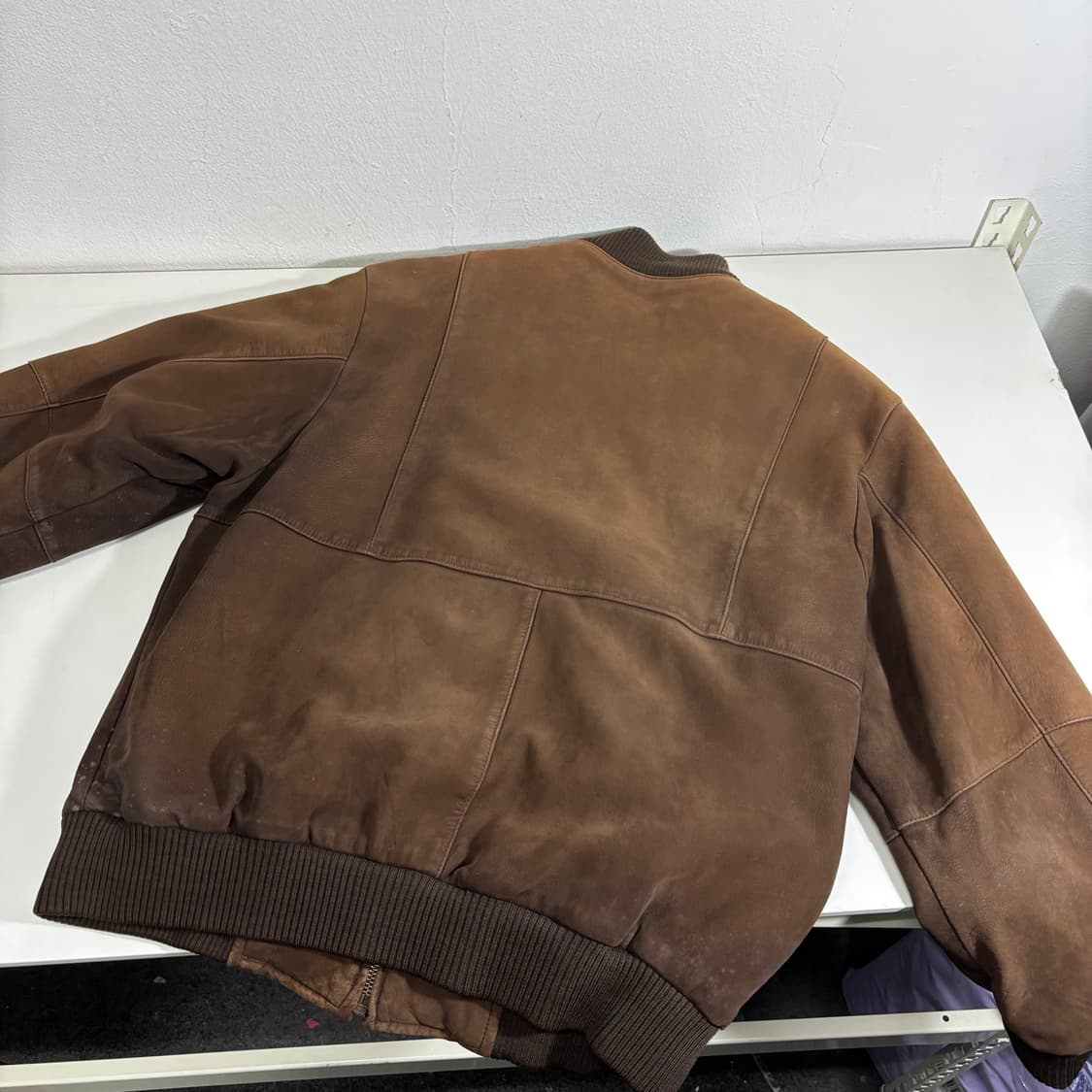 M-L 라코스테 빈티지워싱 양가죽점퍼 상품이미지3