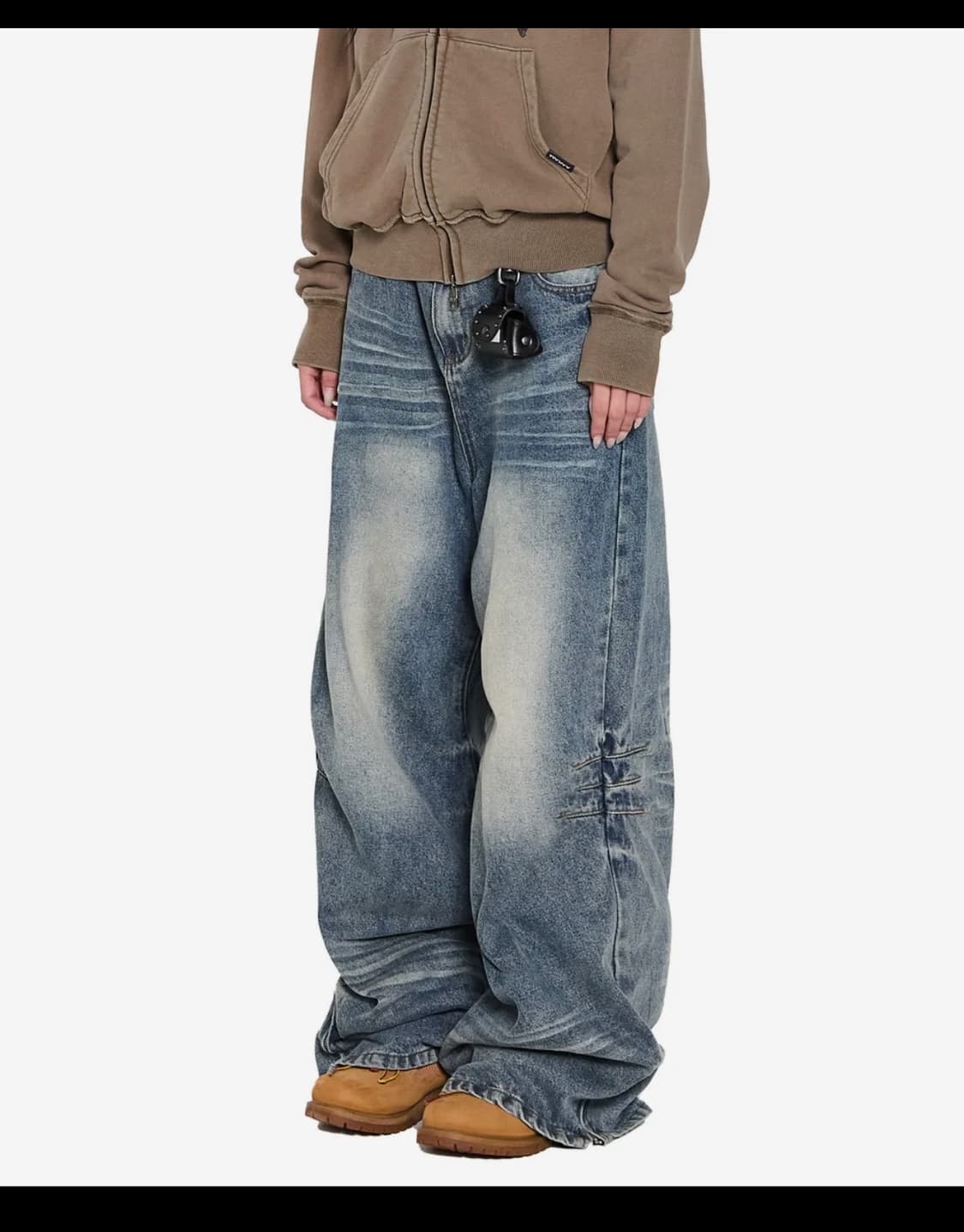  Washed Zipper Slit Denim Pants 상품이미지1