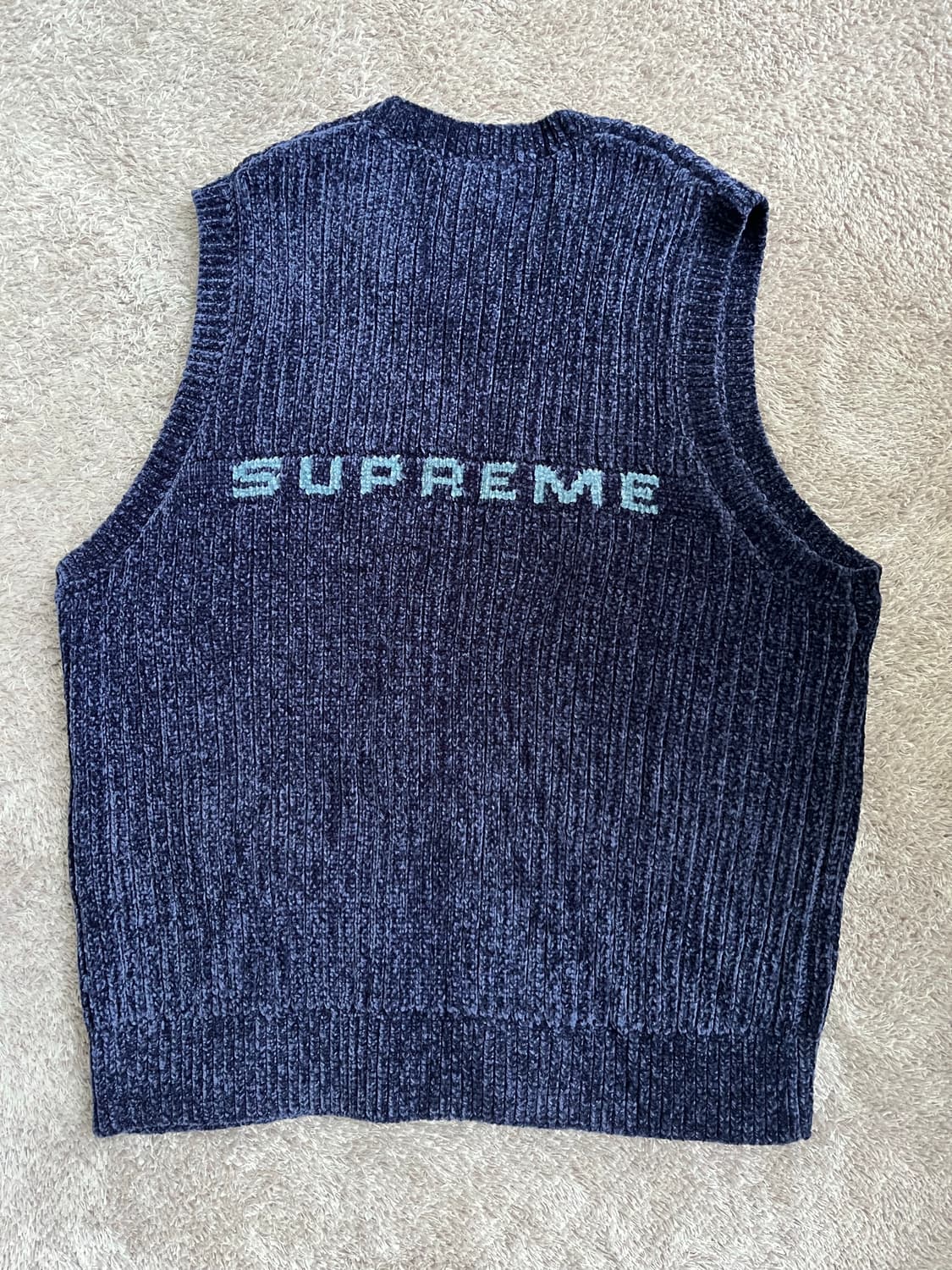슈프림 셔닐 스웨터 베스트 네이비 상품이미지1