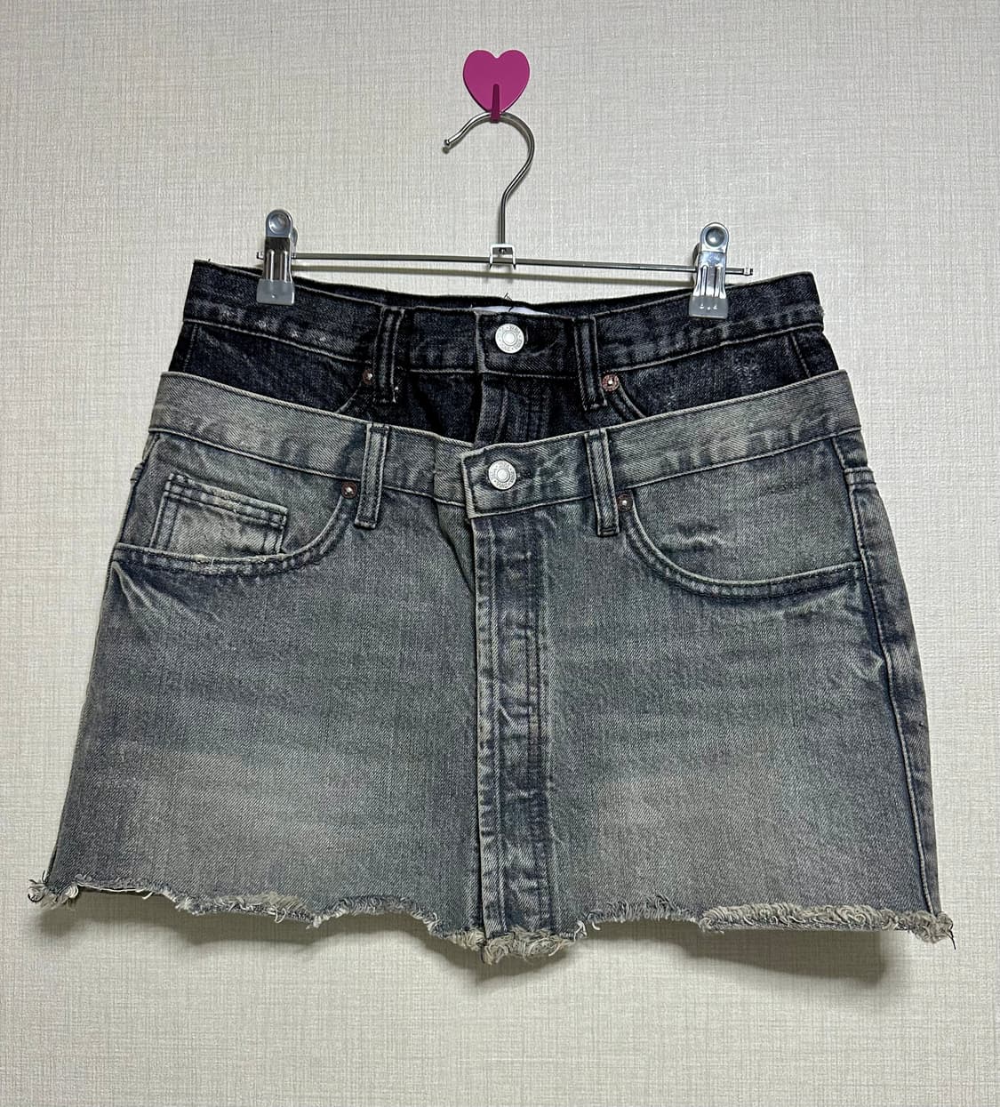 자라 ZARA 로우라이즈 레이어드 데님스커트 M 상품이미지2