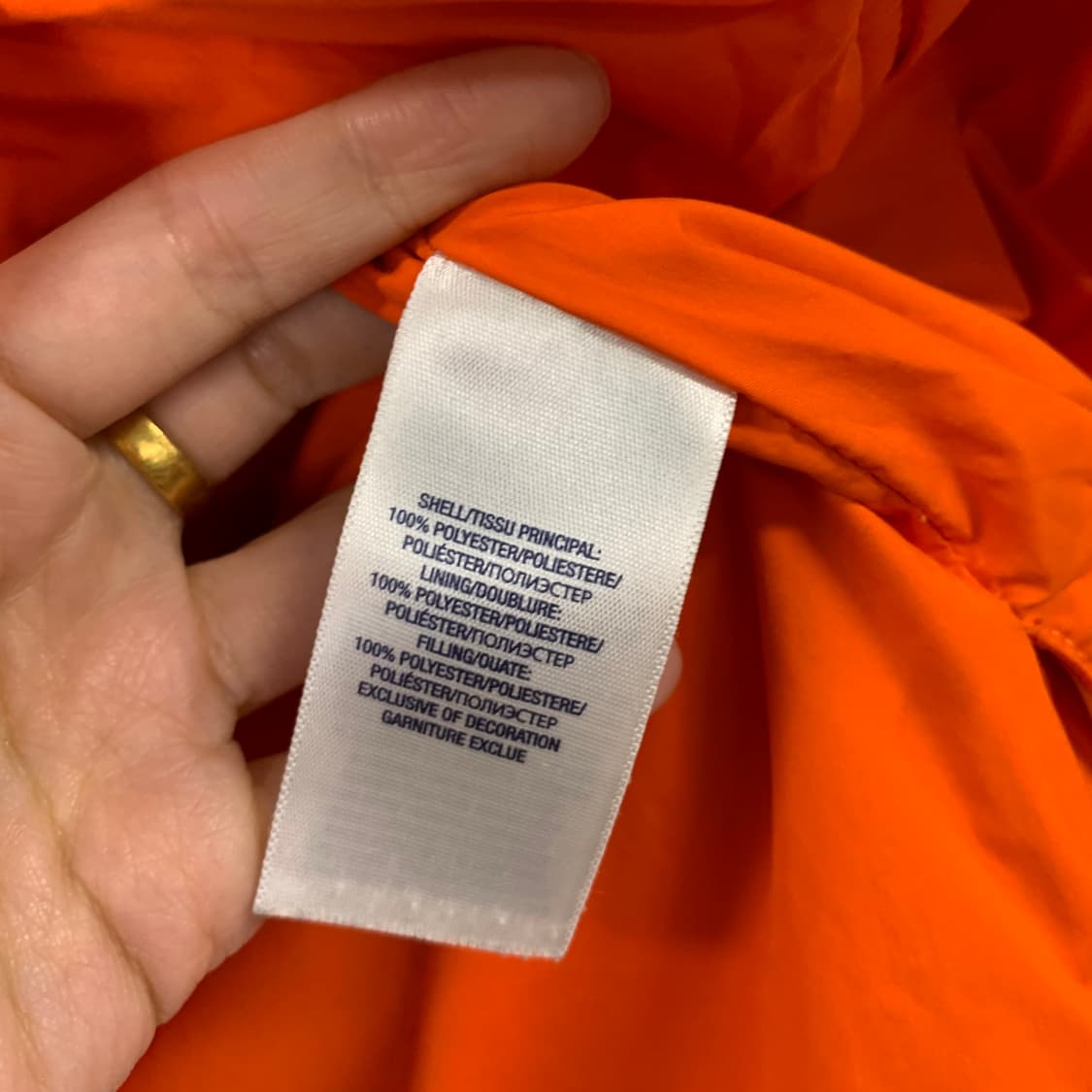 폴로 랄프로렌 오렌지 퀼팅 경량 패딩 상품이미지5