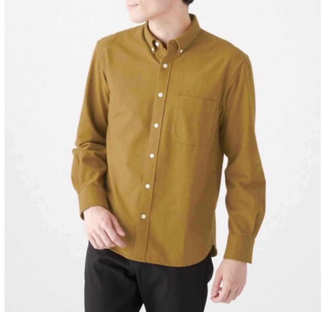 무인양품 버튼 다운 셔츠 (브라운 L) 상품이미지6