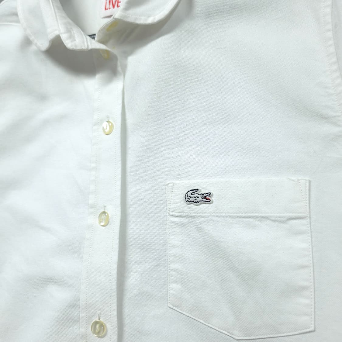 [M] 라코스테 화이트 우먼즈 코튼 긴팔셔츠 상품이미지4