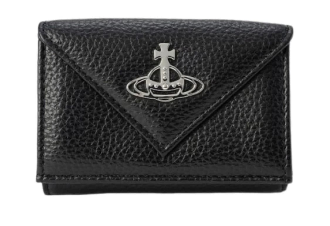 비비안 웨스트우드 리비건 그레인 엔벨로프 포켓 빌 폴드 블랙 상품이미지1