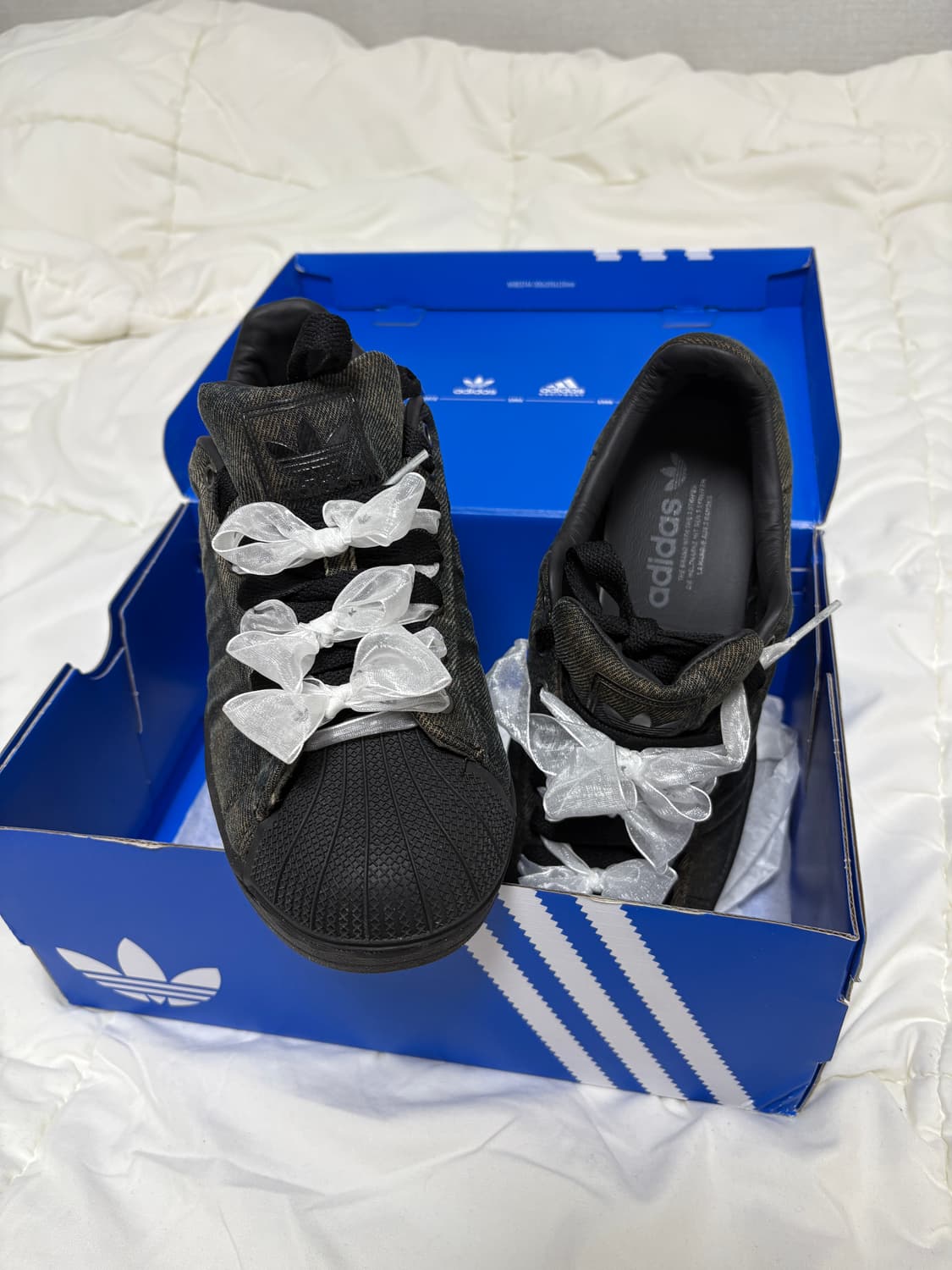 레이스 끈증정 250)아디다스 슈퍼스타 워시드 데님 상품이미지1