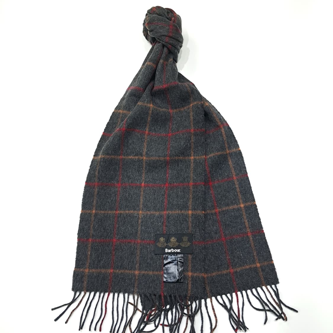 MX640 바버 램스울 윈도우페인체크 차콜그레이 머플러목도리 상품이미지2