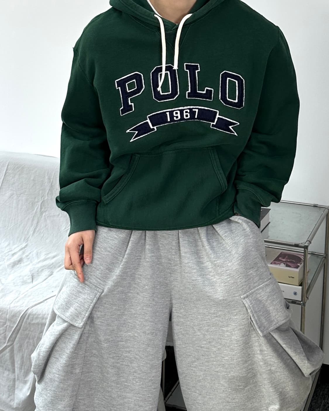 폴로 랄프로렌 그린 빅로고 후드티 L 상품이미지2