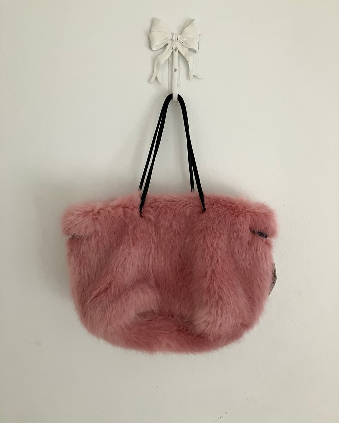 핑크 퍼 일본 빈티지 가방 상품이미지4