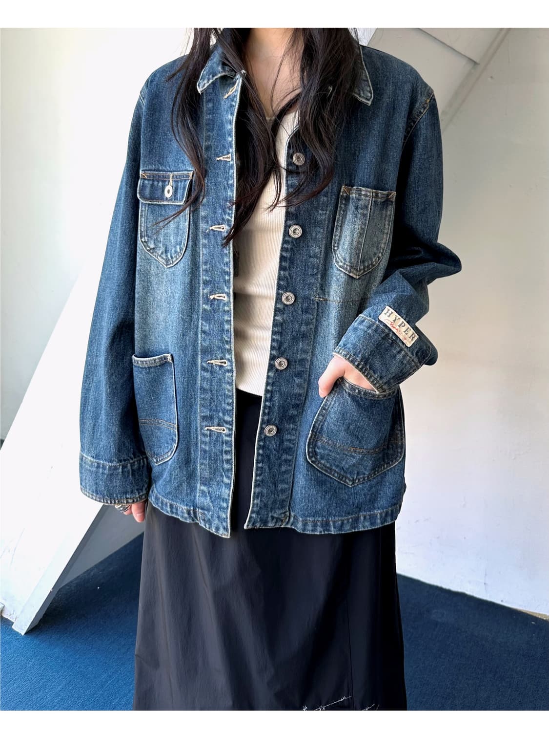 Heavy denim chore jacket 상품이미지1