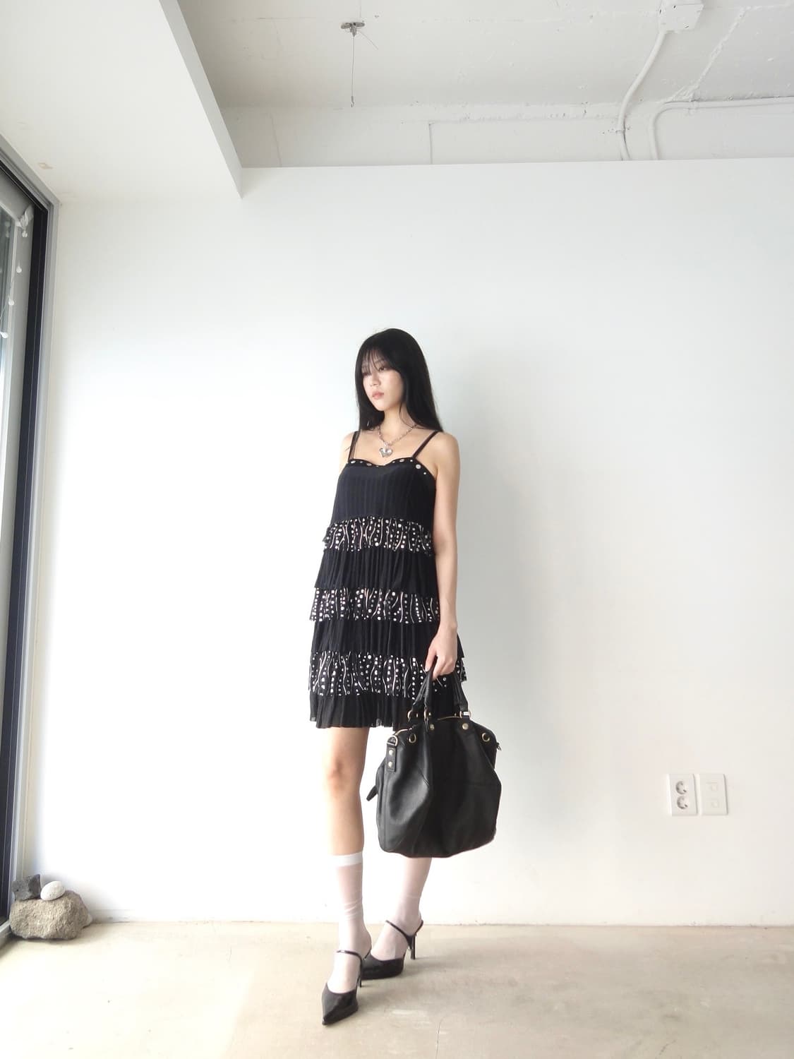 Hanging pattern ruffle mini ops  상품이미지5