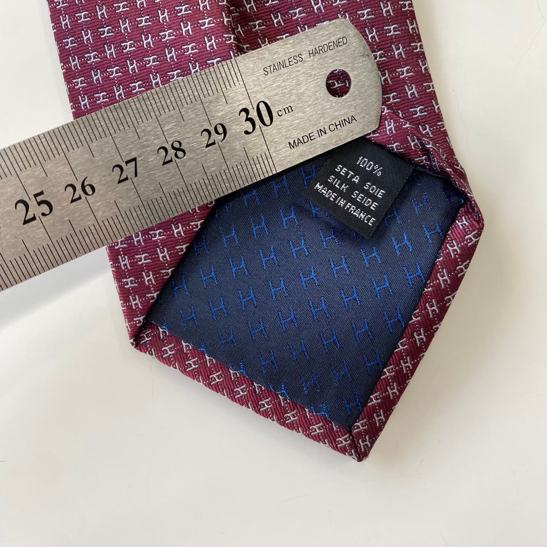 에르메스 모노그램 넥타이 정품 명품(HERMES)8.3cm 상품이미지7