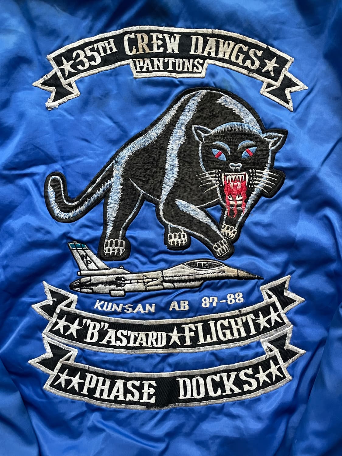 80s 미군 군산 wolfpack 수베니어 MA-1 자켓 상품이미지7