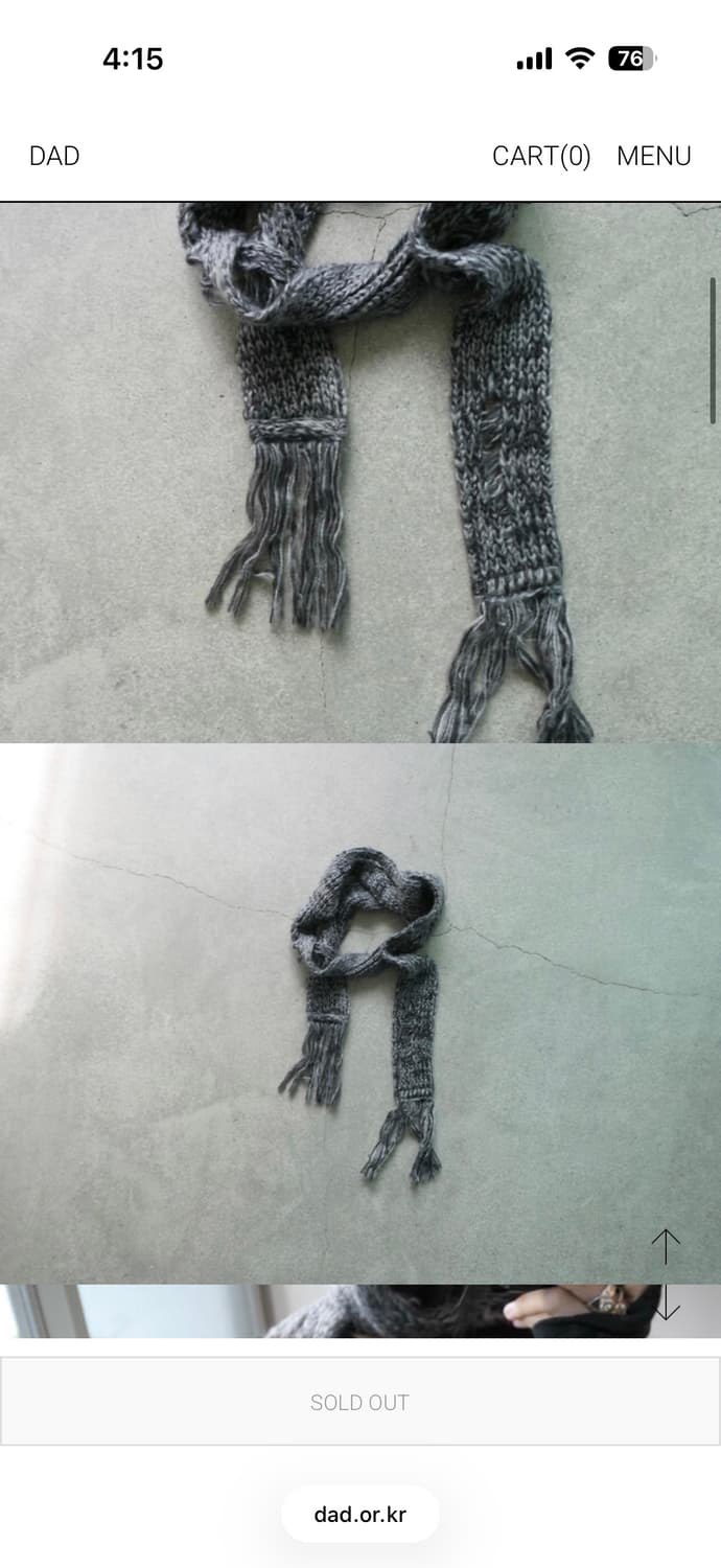 디에이디 Bokashi muffler(Charcoal) 새상품 상품이미지2