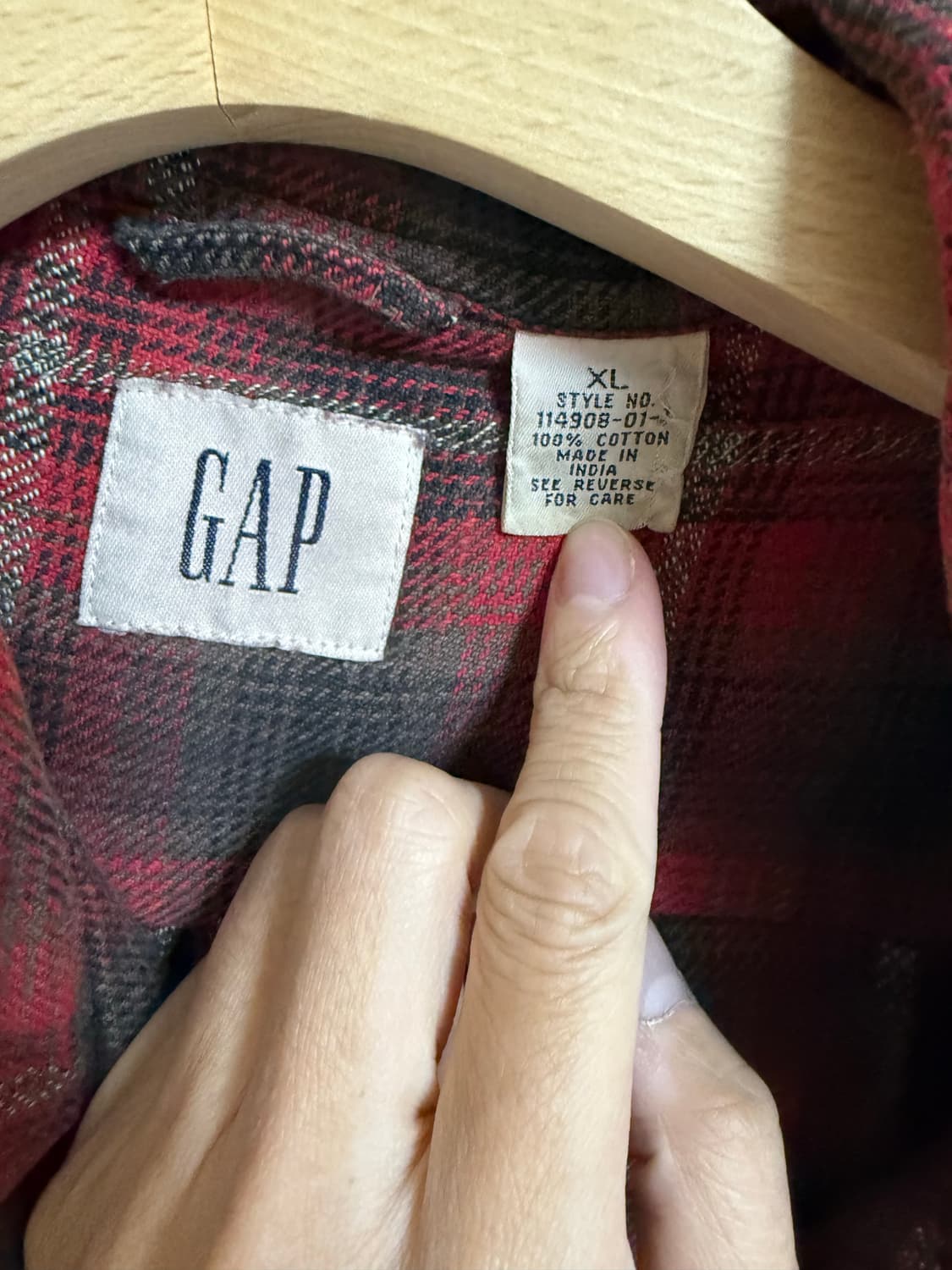 90S GAP 체크 셔츠 XL사이즈 상품이미지4