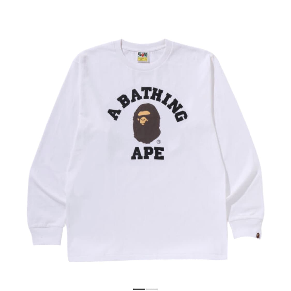 베이프 컬리지 롱슬리브 티셔츠 화이트 상품이미지1