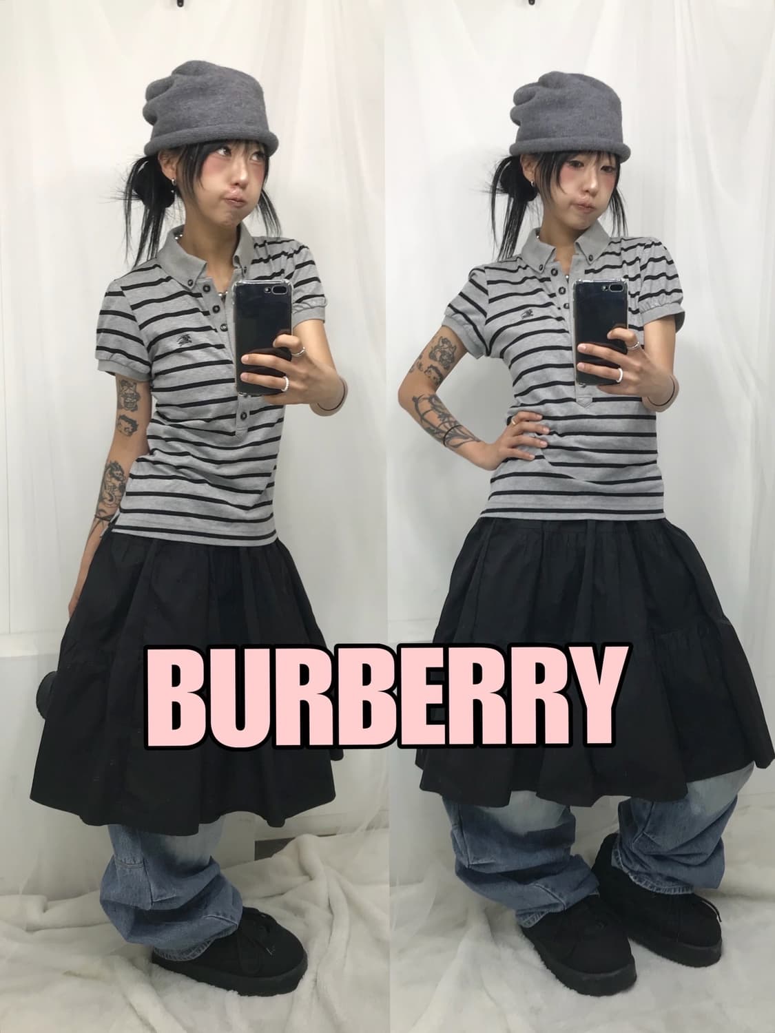 Burberry Blue Label Stripe Puff Top 상품이미지1