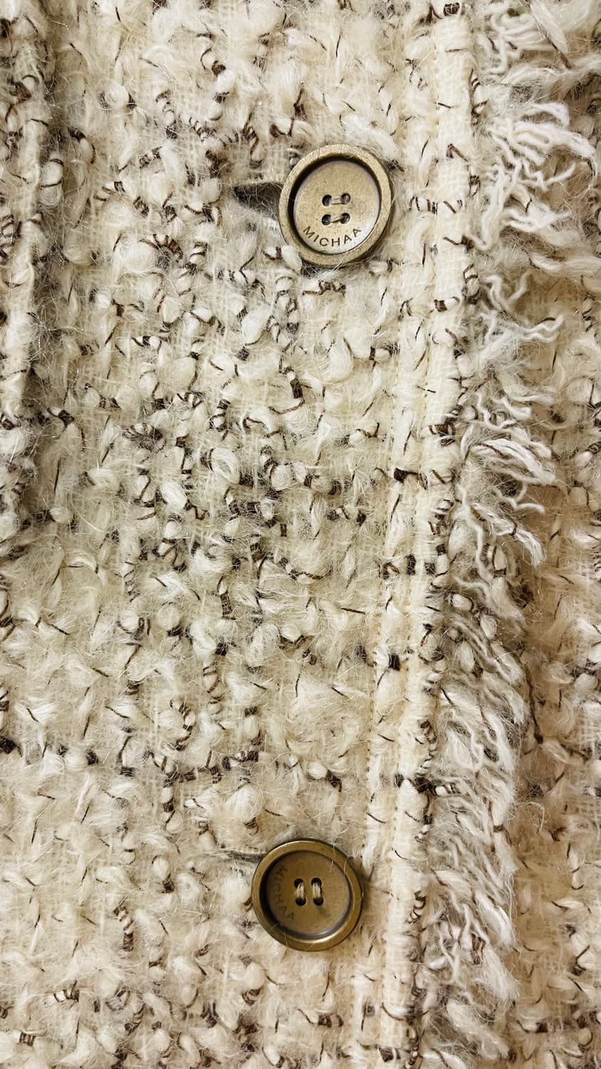 미샤 michaa 고급스러운 아이보리 트위드 롱 코트 150만원대 구매. 상품이미지4