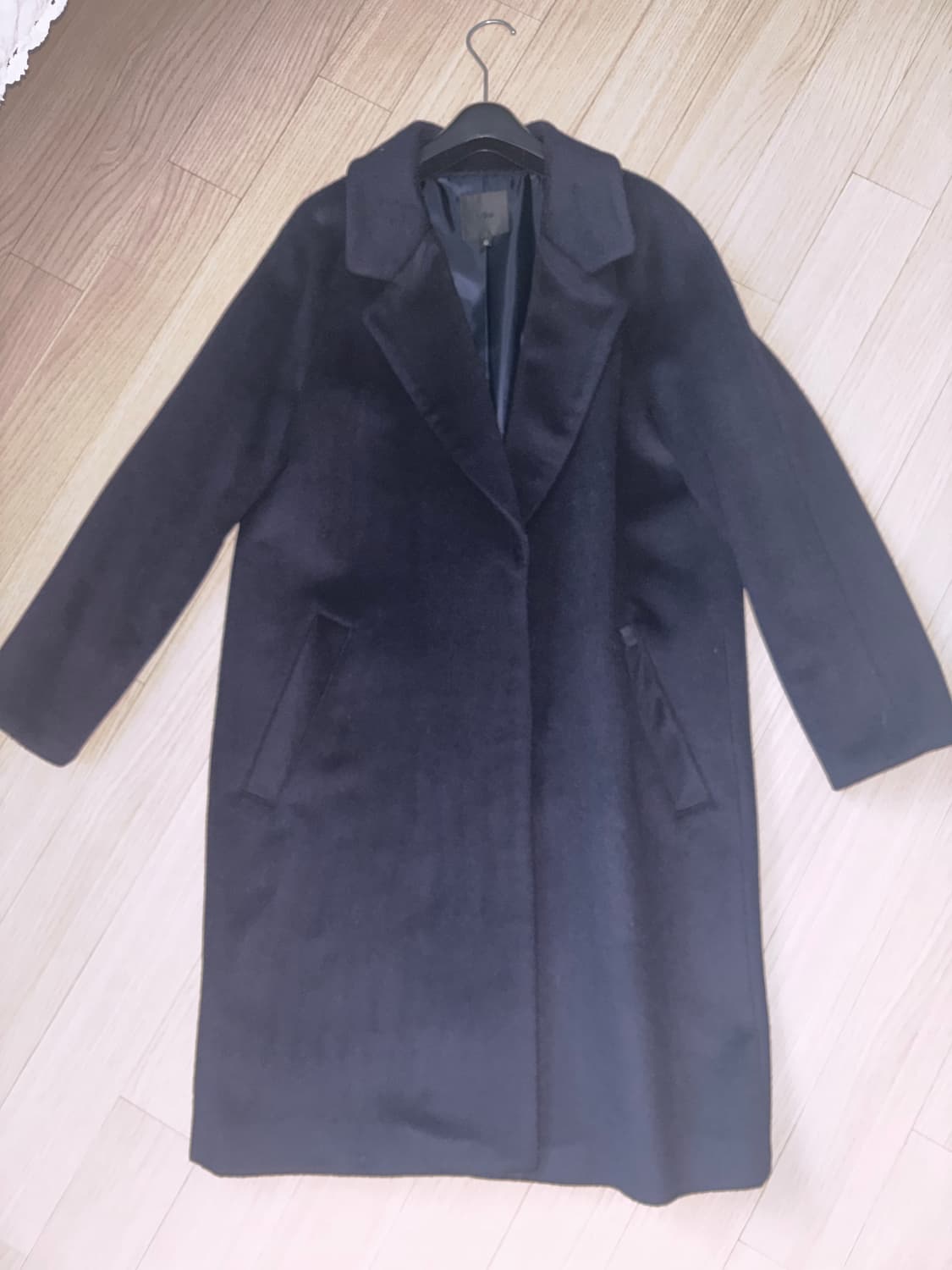 네이비 캐시미어 롱코트 상품이미지3