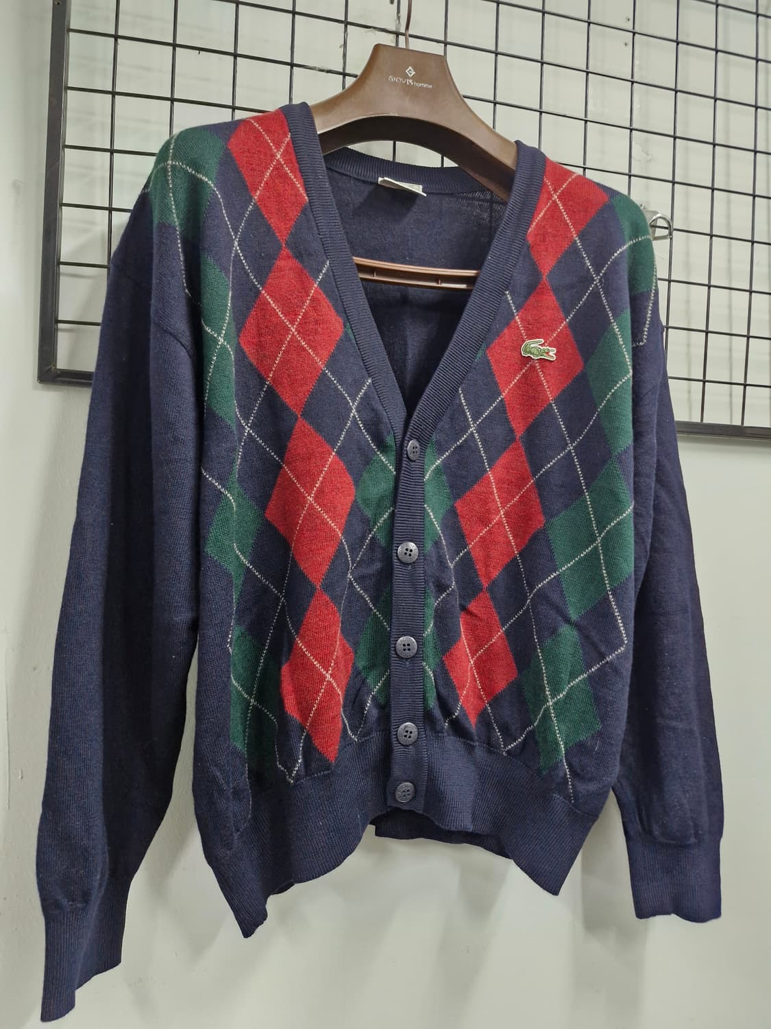 105XL 라코스테 패턴 울 니트 가디건 상품이미지2