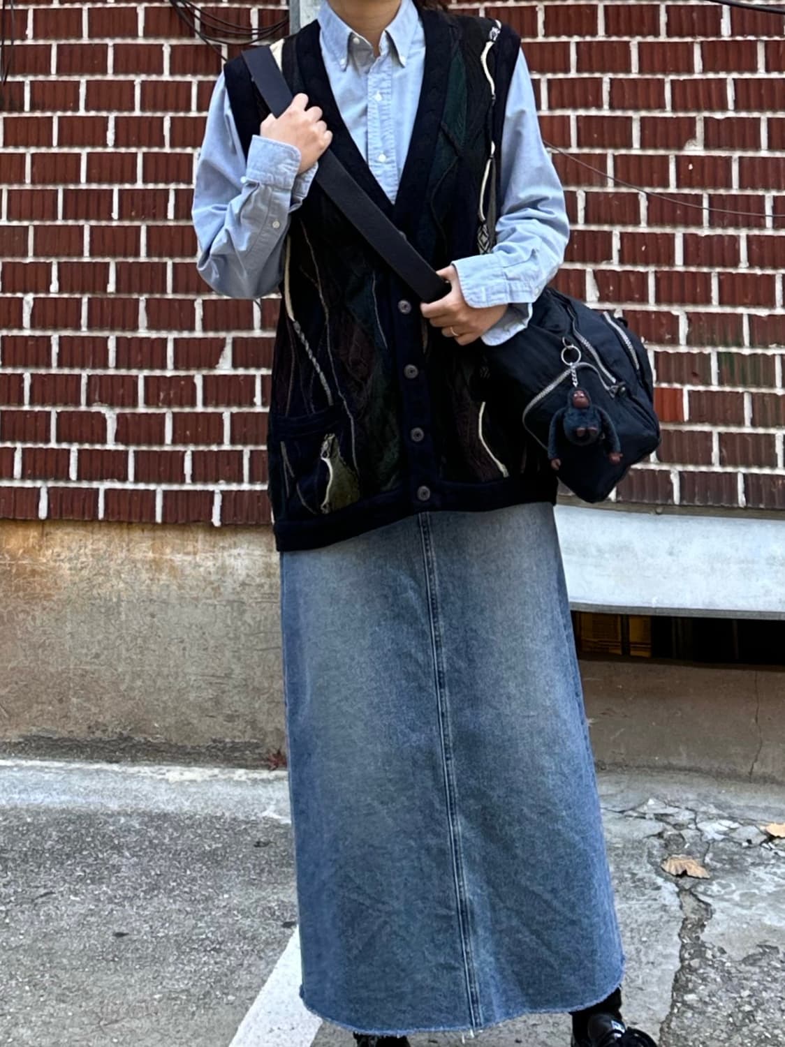 폴로 플리스 스윙톱 쿠지 케이블  베스트 폴로 셔츠 포니테일 데님스커트 상품이미지4