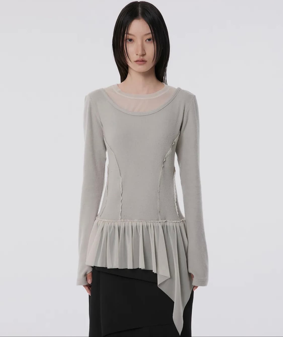 Layered Lace Frill Long Sleeve 상품이미지1