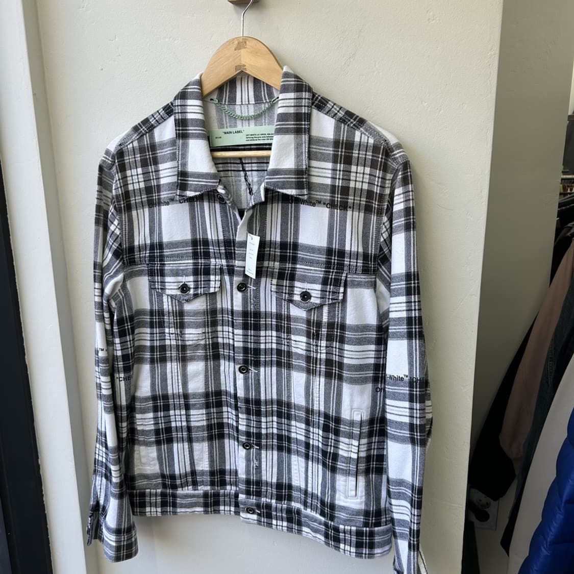 15926 - 오프화이트 플란넬 체크 셔츠 상품이미지2