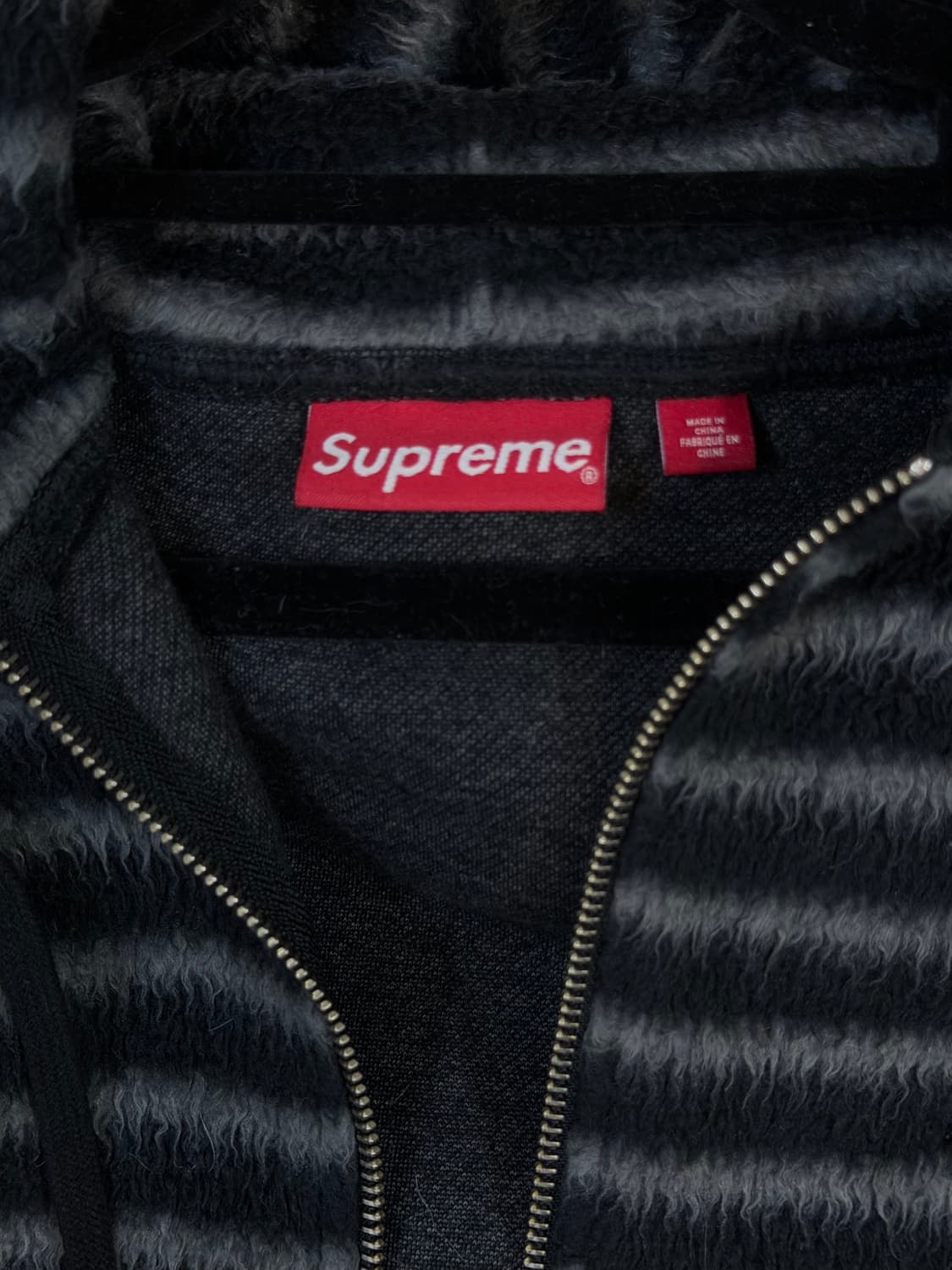 슈프림 브러쉬드 집업 후드 스웨트셔츠 블랙 S 상품이미지2