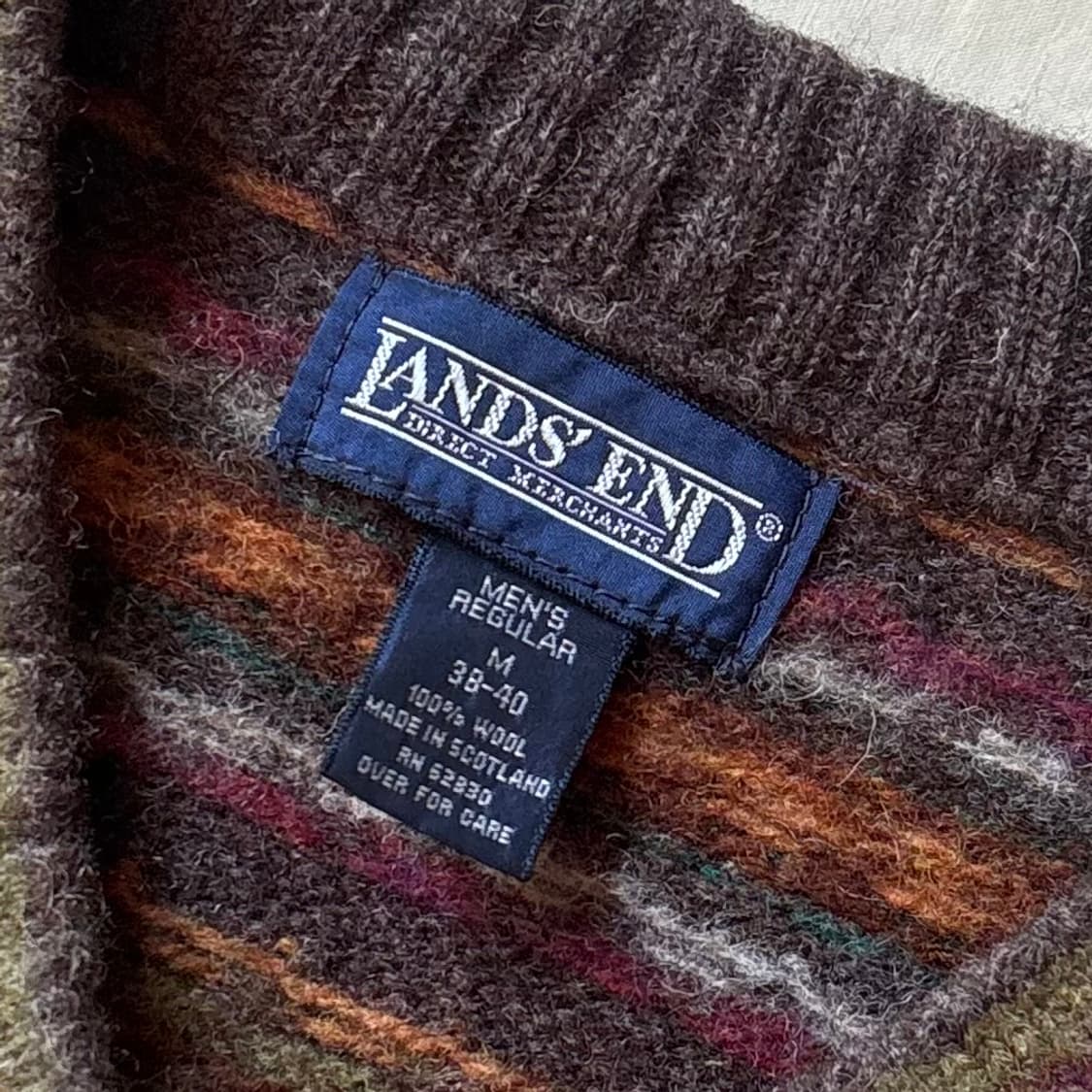 90s 스코틀랜드 USA LANDS END 페어아일 니트 스웨터 상품이미지3