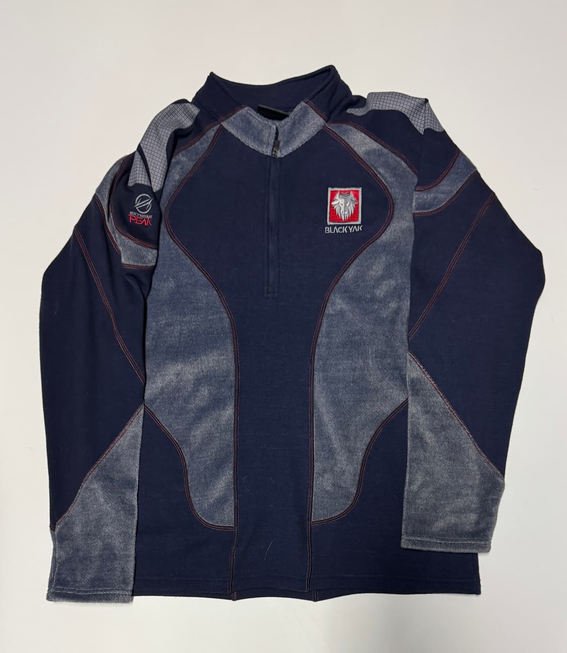 블랙야크 빅 로고 등산 기모 반집업 티셔츠 XL 네이비 상품이미지1